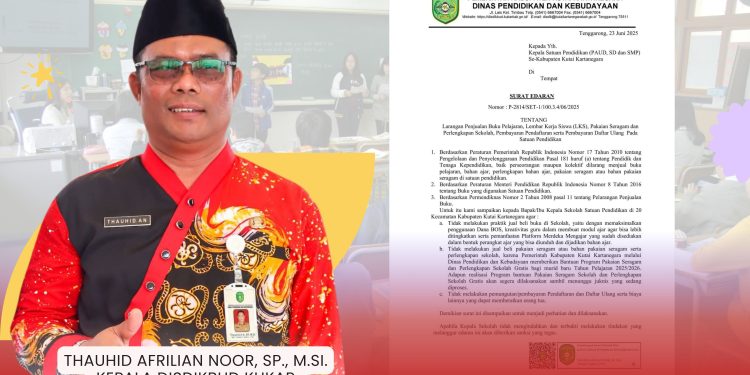 Thauhid Afrilian Noor, Kepala Disdikbud Kukar memberikan penjelasan soal larangan pungutan sekolah