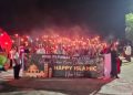 Pawai obor 1 Muharram 1447 H di Desa Perangat Selatan Kecamatan Marang Kayu, Kutai Kartanegara, diikuti ratusan anak-anak membawa obor meriahkan Tahun Baru Islam 2025.