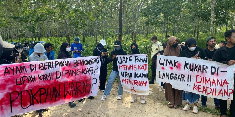 GPMB dan KNPI dampingi aksi damai pekerja Pokphand di Muara Badak menolak upah murah