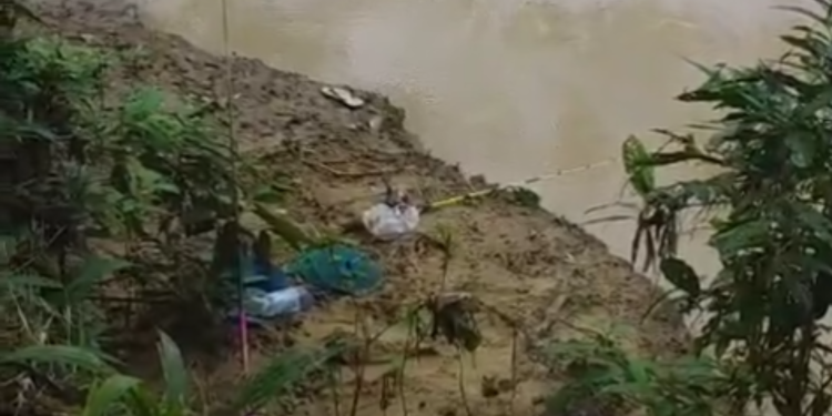 Lokasi tempat pelajar SMP diterkam buaya saat memancing di Sungai KM 23, Desa Santan Ulu, Marangkayu.