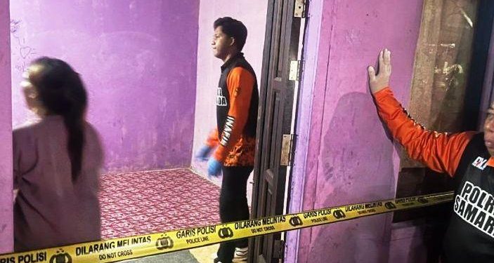 Polisi lakukan olah TKP kasus pembunuhan dua balita di Jalan Rimbawan, Kelurahan Karang Anyar, Kecamatan Sungai Kunjang, Samarinda.